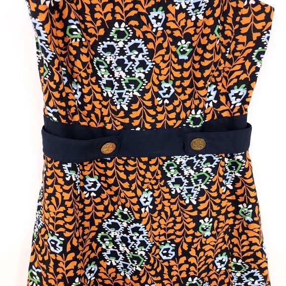 Tory Burch Melanie Linen Floral Print Shift Dress Size 6 Sleeveless Career Fall - Picture 12 of 14